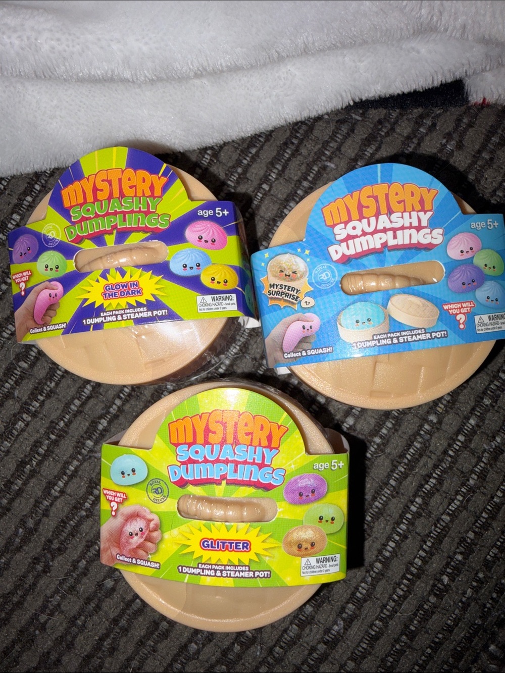 3 mini mystery squishy dumpling
